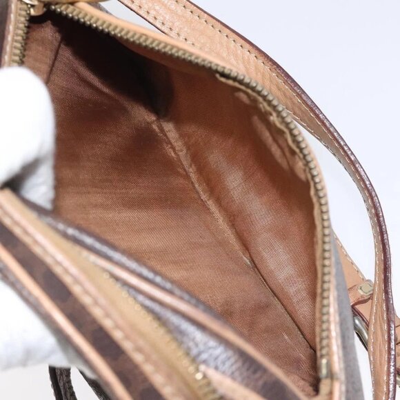 CELINE Macadam Canvas Shoulder Bag PVC Leather Brown Gold Auth - Picture 15 of 16